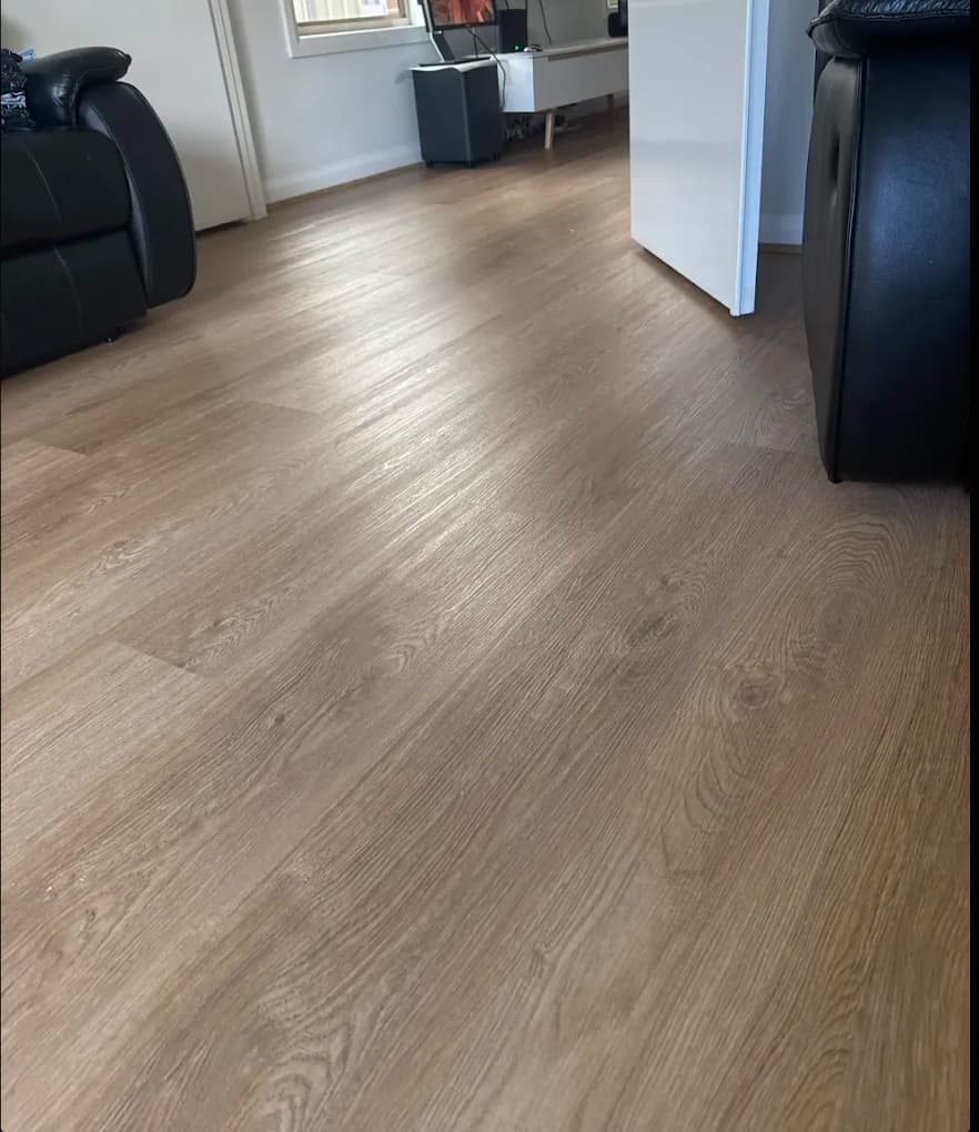 A repaired timber floor, photographed for a customer review.
