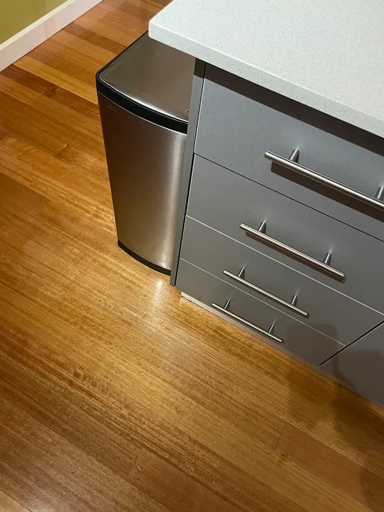 A stone benchtop after repair, photographed for a customer review.